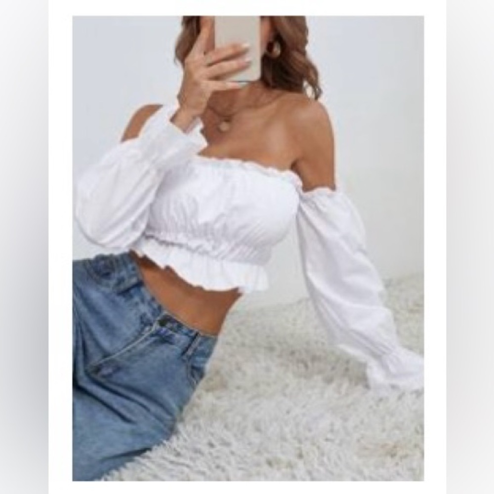Shein- White Off-Shoulder Women's Top
